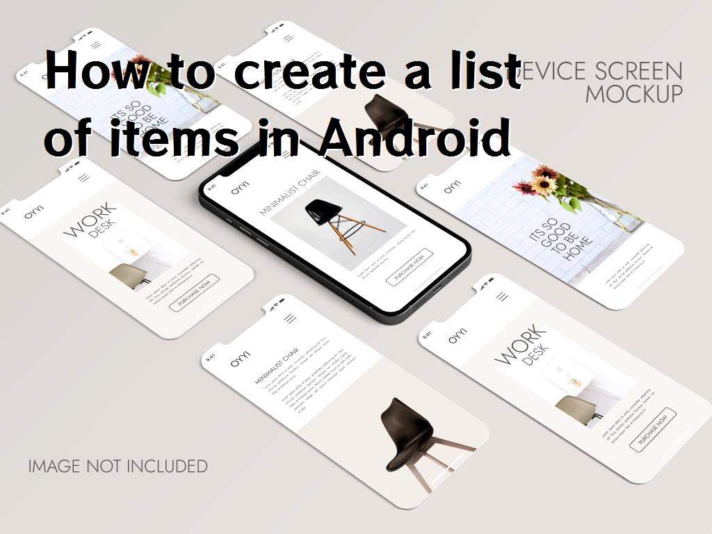 How to create a list of items in Android